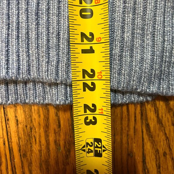 St. John's Bay Women's M Blue Cable Knit Collared V-Neck Pullover Sweater - Picture 5 of 6